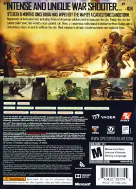 Spec Ops The Line (USA) box cover back